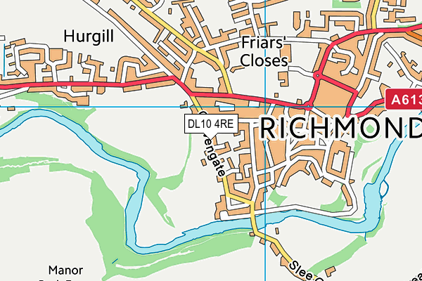 DL10 4RE map - OS VectorMap District (Ordnance Survey)