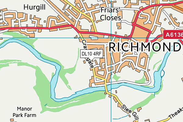 DL10 4RF map - OS VectorMap District (Ordnance Survey)