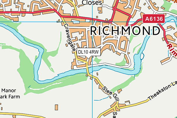 DL10 4RW map - OS VectorMap District (Ordnance Survey)