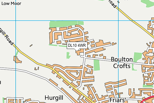 DL10 4WR map - OS VectorMap District (Ordnance Survey)