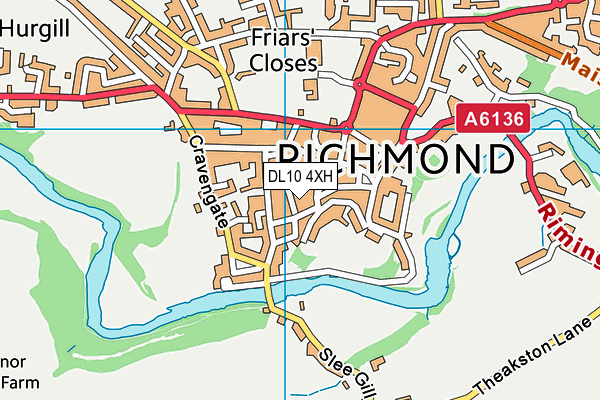 DL10 4XH map - OS VectorMap District (Ordnance Survey)