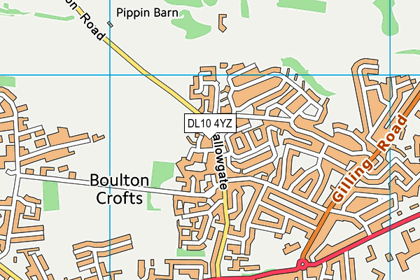DL10 4YZ map - OS VectorMap District (Ordnance Survey)