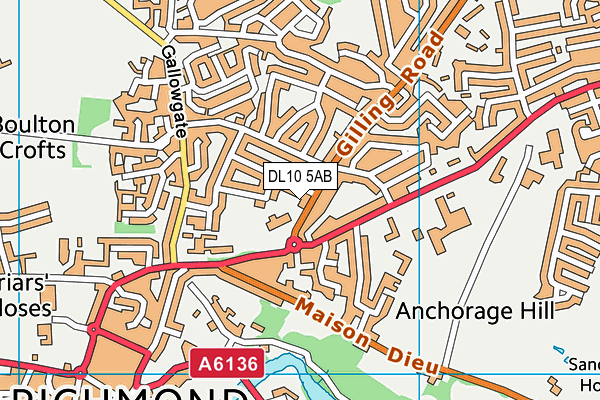 DL10 5AB map - OS VectorMap District (Ordnance Survey)