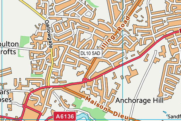 DL10 5AD map - OS VectorMap District (Ordnance Survey)