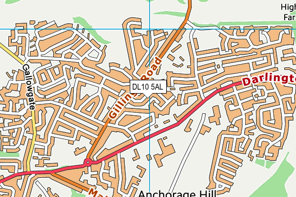 DL10 5AL map - OS VectorMap District (Ordnance Survey)