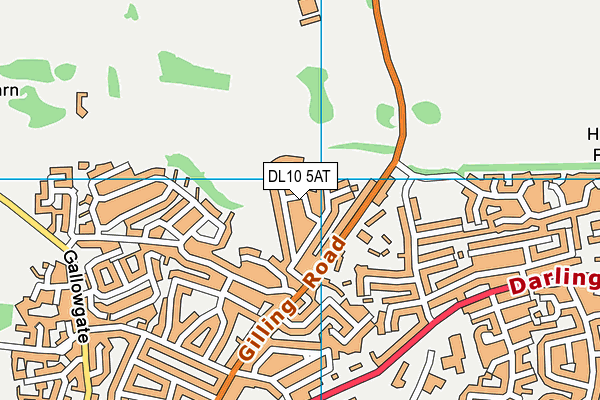 DL10 5AT map - OS VectorMap District (Ordnance Survey)