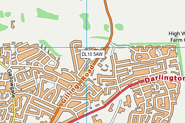 DL10 5AW map - OS VectorMap District (Ordnance Survey)