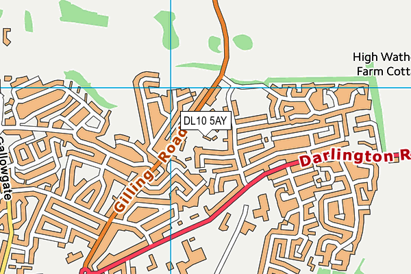 DL10 5AY map - OS VectorMap District (Ordnance Survey)