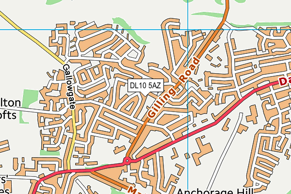 DL10 5AZ map - OS VectorMap District (Ordnance Survey)