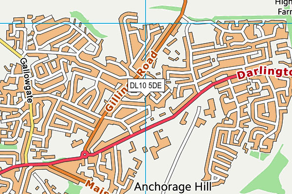 DL10 5DE map - OS VectorMap District (Ordnance Survey)