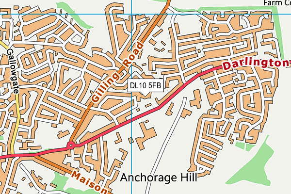 DL10 5FB map - OS VectorMap District (Ordnance Survey)