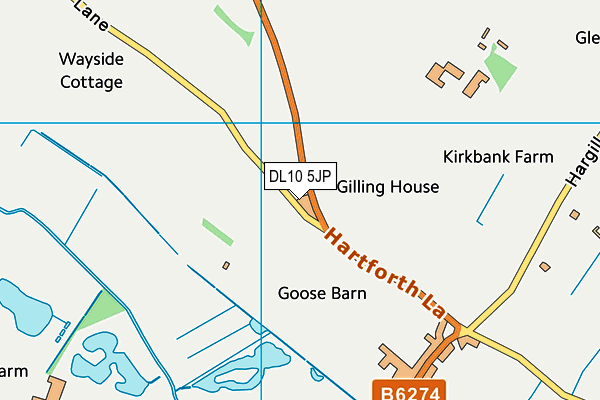 Hartforth Lane Playing Field map (DL10 5JP) - OS VectorMap District (Ordnance Survey)