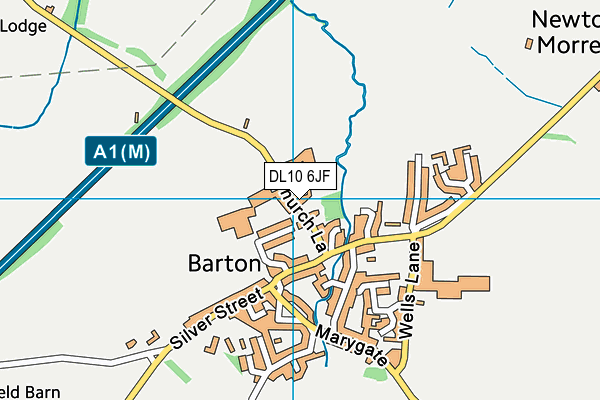 Barton Playing Field map (DL10 6JF) - OS VectorMap District (Ordnance Survey)