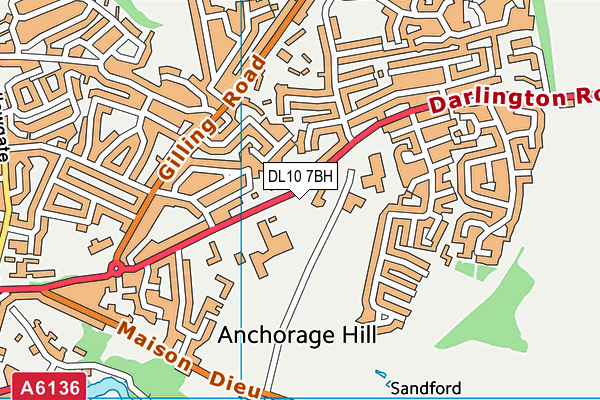 Richmond Methodist Primary School map (DL10 7BH) - OS VectorMap District (Ordnance Survey)