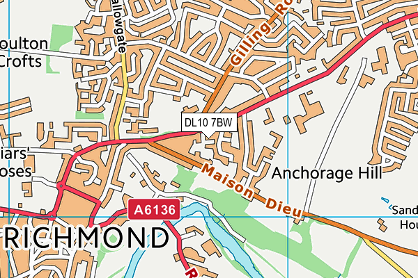 DL10 7BW map - OS VectorMap District (Ordnance Survey)