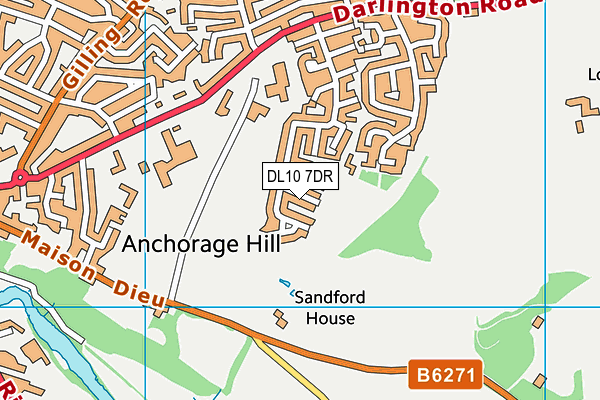 DL10 7DR map - OS VectorMap District (Ordnance Survey)