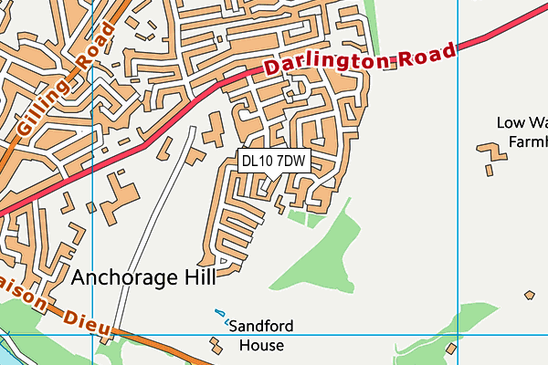 DL10 7DW map - OS VectorMap District (Ordnance Survey)