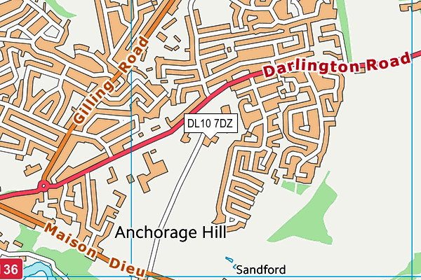 DL10 7DZ map - OS VectorMap District (Ordnance Survey)