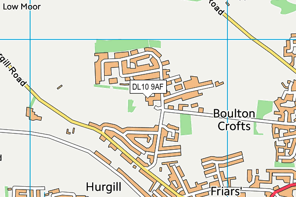 DL10 9AF map - OS VectorMap District (Ordnance Survey)