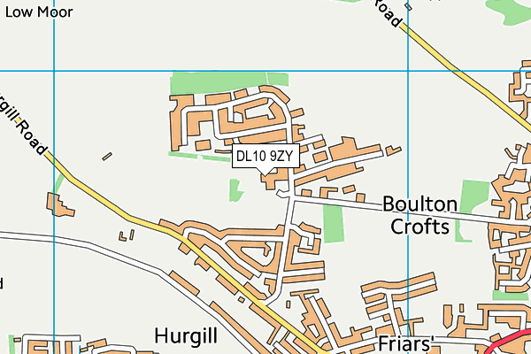 DL10 9ZY map - OS VectorMap District (Ordnance Survey)