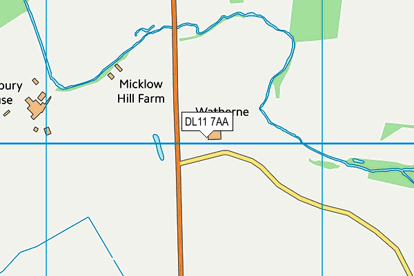 DL11 7AA map - OS VectorMap District (Ordnance Survey)