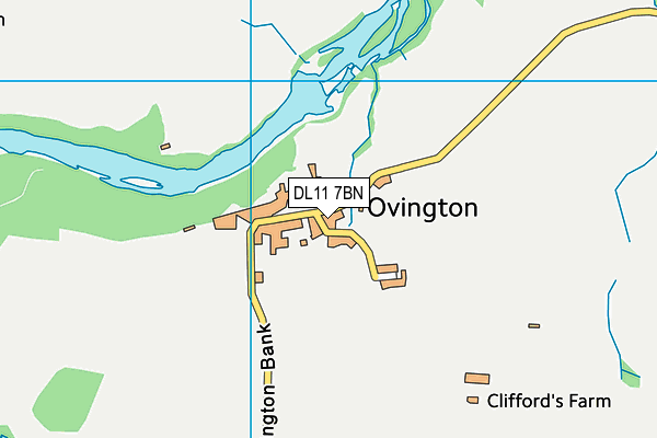 DL11 7BN map - OS VectorMap District (Ordnance Survey)