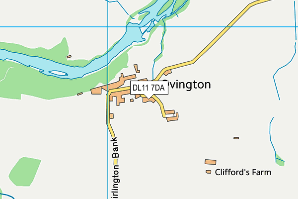 DL11 7DA map - OS VectorMap District (Ordnance Survey)