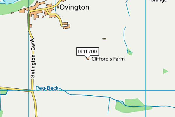 DL11 7DD map - OS VectorMap District (Ordnance Survey)