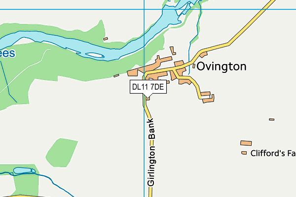 DL11 7DE map - OS VectorMap District (Ordnance Survey)