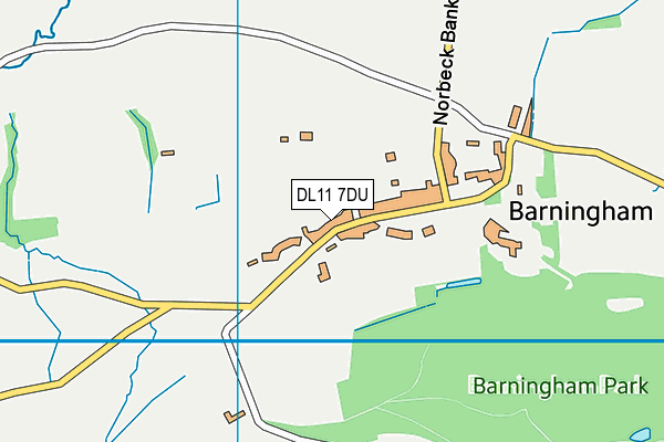 DL11 7DU map - OS VectorMap District (Ordnance Survey)