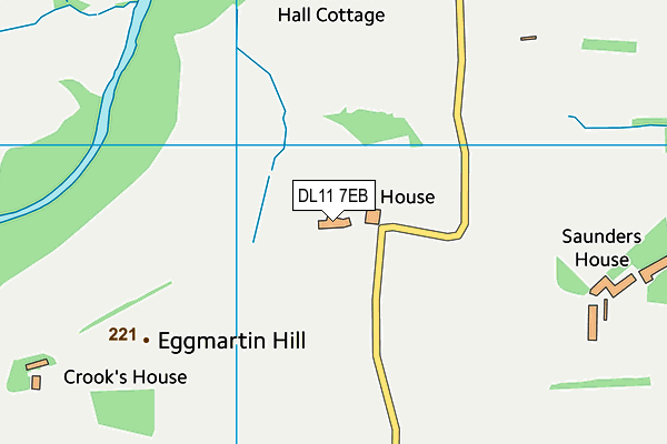 DL11 7EB map - OS VectorMap District (Ordnance Survey)