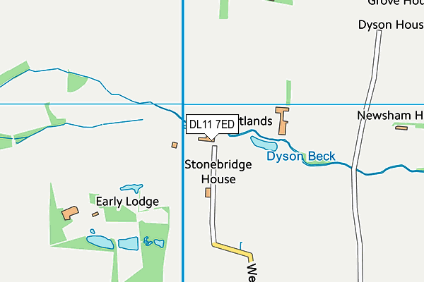 DL11 7ED map - OS VectorMap District (Ordnance Survey)