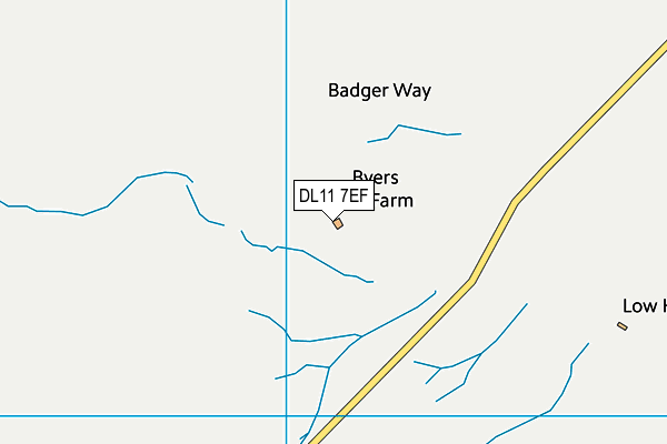 DL11 7EF map - OS VectorMap District (Ordnance Survey)