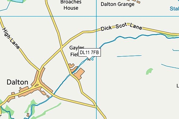 DL11 7FB map - OS VectorMap District (Ordnance Survey)