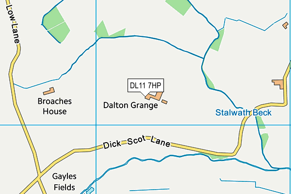 DL11 7HP map - OS VectorMap District (Ordnance Survey)