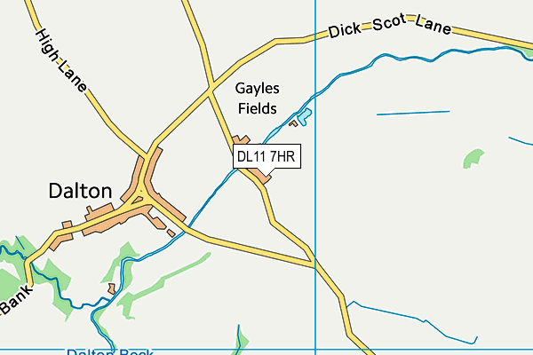 DL11 7HR map - OS VectorMap District (Ordnance Survey)