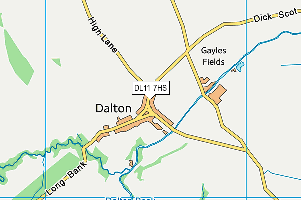 DL11 7HS map - OS VectorMap District (Ordnance Survey)