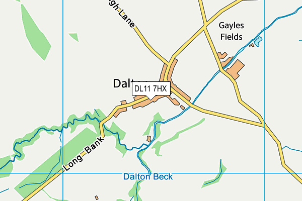 DL11 7HX map - OS VectorMap District (Ordnance Survey)