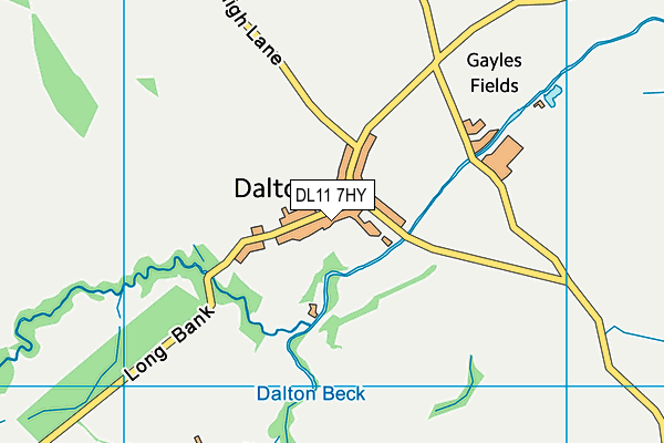 DL11 7HY map - OS VectorMap District (Ordnance Survey)