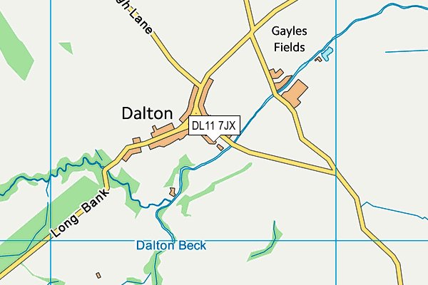 DL11 7JX map - OS VectorMap District (Ordnance Survey)