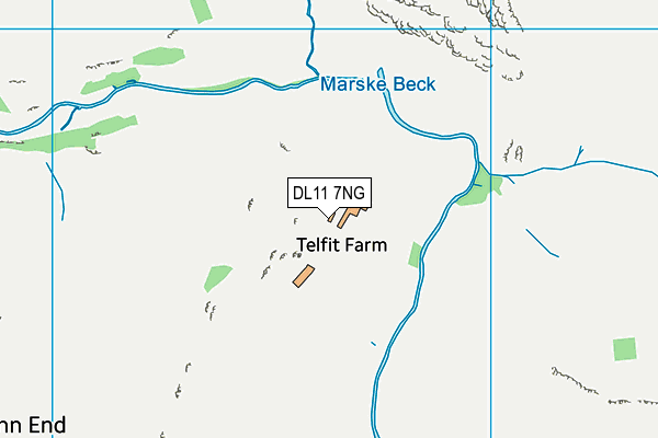 DL11 7NG map - OS VectorMap District (Ordnance Survey)