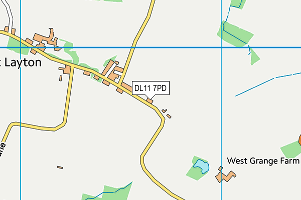 DL11 7PD map - OS VectorMap District (Ordnance Survey)
