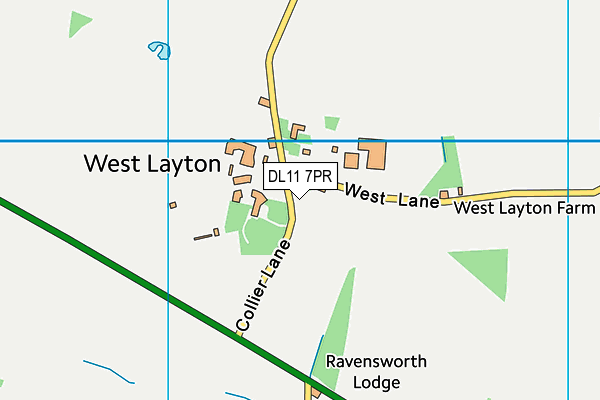 DL11 7PR map - OS VectorMap District (Ordnance Survey)