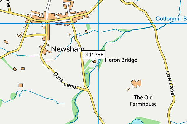 DL11 7RE map - OS VectorMap District (Ordnance Survey)