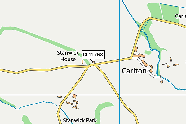 DL11 7RS map - OS VectorMap District (Ordnance Survey)