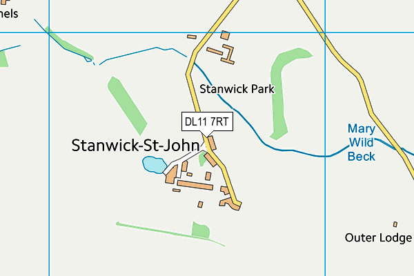 DL11 7RT map - OS VectorMap District (Ordnance Survey)