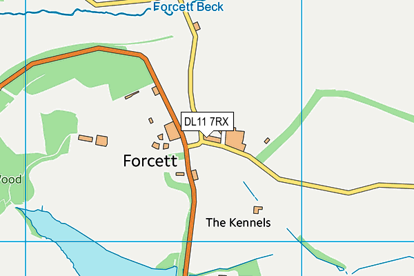 DL11 7RX map - OS VectorMap District (Ordnance Survey)