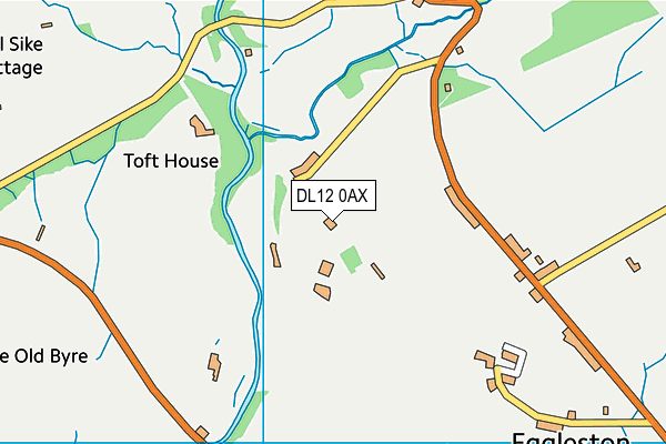 DL12 0AX map - OS VectorMap District (Ordnance Survey)