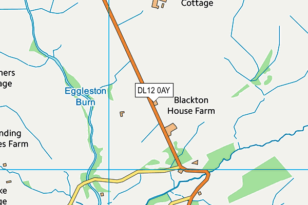 DL12 0AY map - OS VectorMap District (Ordnance Survey)