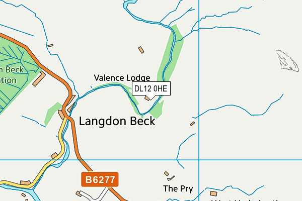 DL12 0HE map - OS VectorMap District (Ordnance Survey)